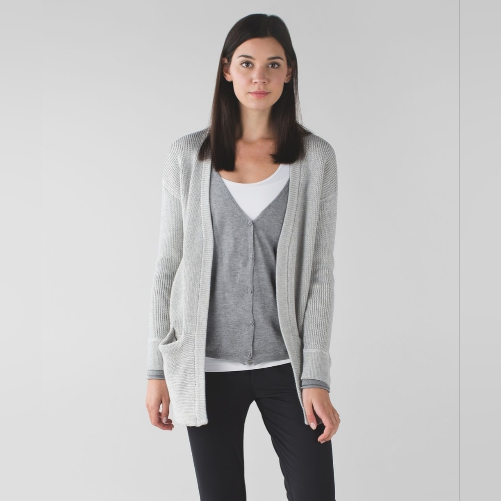 Lululemon Chunky Knit Gray Vestigan Sweater